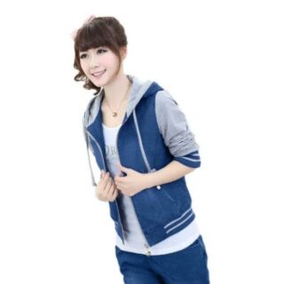 Áo khoác jean phối nón thời trang