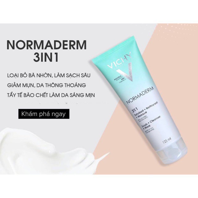 Kem tẩy tế bào chết Vichy Normaderm 3 In 1 Scrub + Cleanser + Mask