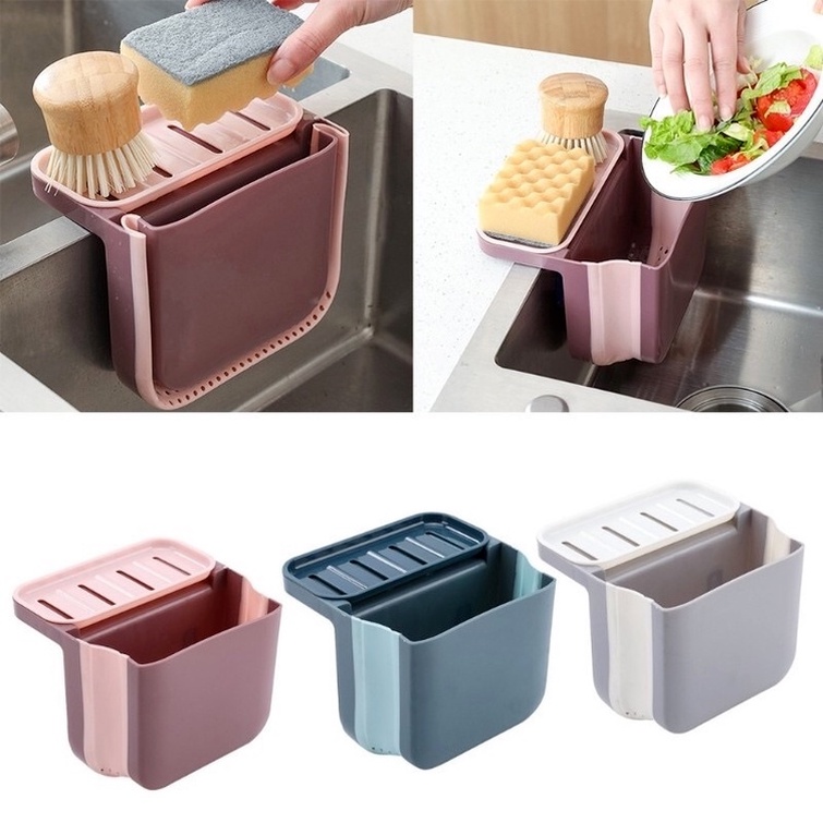 Rổ lọc thức ăn thừa có kệ đựng miếng rửa chén đa năng tiện lợi cho bồn rửa chén