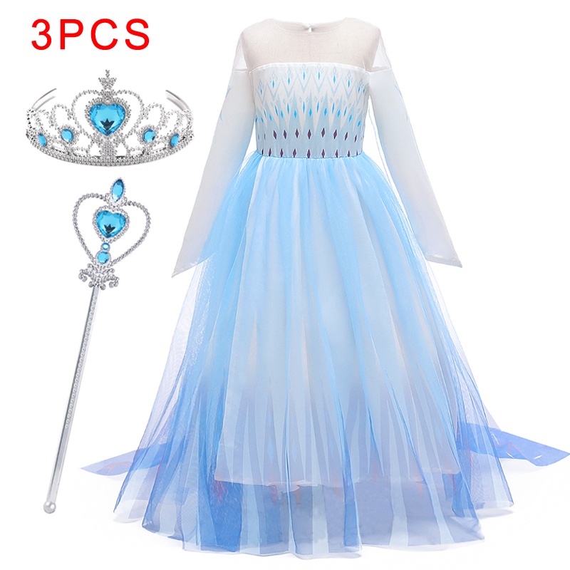 Bộ 3 Đầm Hóa Trang Công Chúa Tay Dài Dành Cho Bé Gái 3-12 Tuổi BX1693