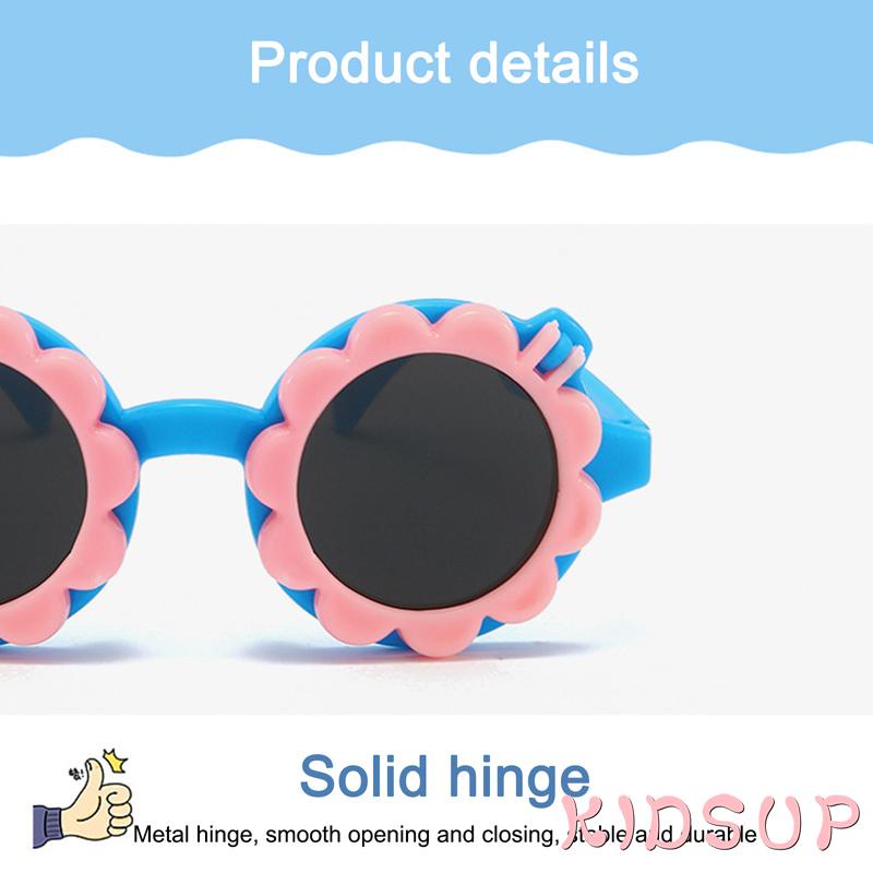 Kính mát chống tia UV thiết kế hoa hướng dương hoạt hình cho bé