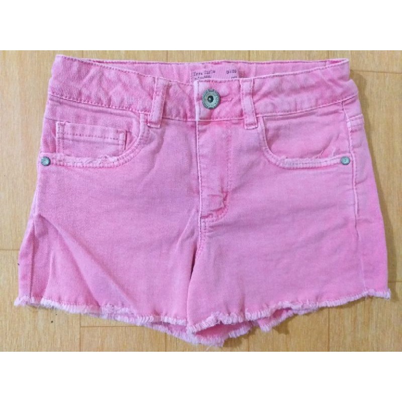 Quần sooc jean hồng bé gái Zara size 128