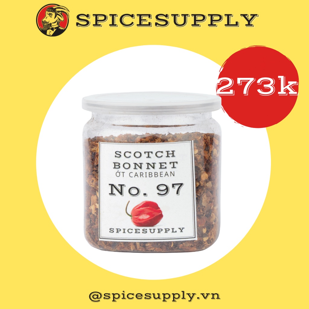 Scotch Bonnet Flakes - Ớt Scotch Bonnet SPICESUPPLY Việt Nam Hũ 45g