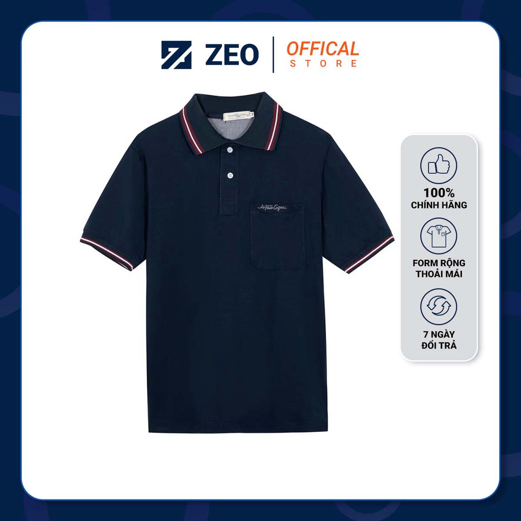 Áo thun nam có cổ bẻ trung niên Cao Cấp ZEO STORE vải Cotton form rộng thoải mái