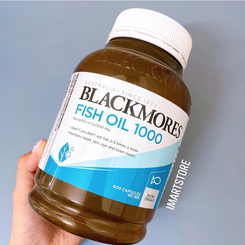 Viên Uống Dầu Cá Blackmores Fish Oil 1000mg  Úc Giúp Bổ Sung Omega 3 Tăng Cường  Sức Khỏe Tim Mạch Hộp 400 Viên