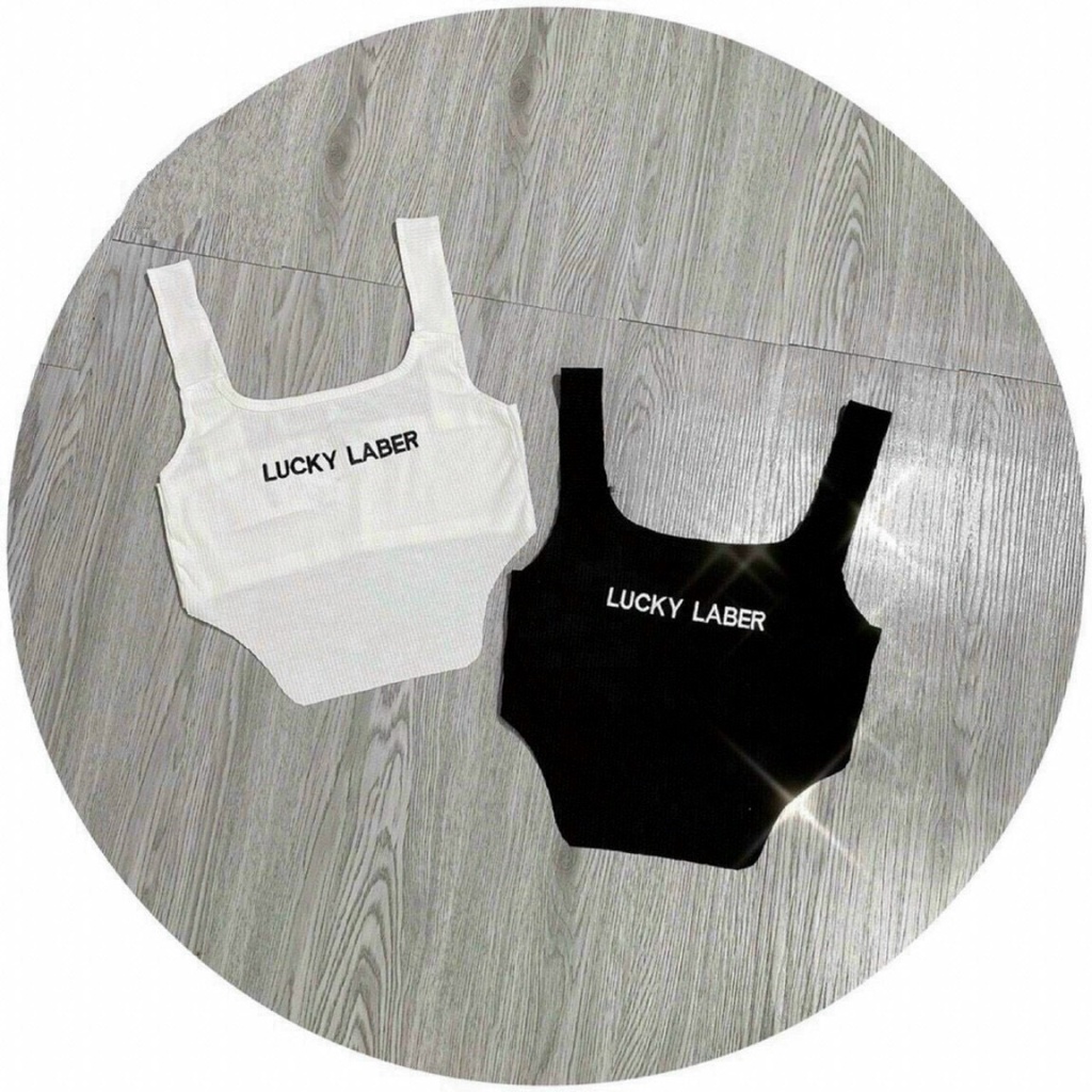 Áo Kiểu Nữ Hai Dây Bản To Thêu Chữ Dáng Croptop