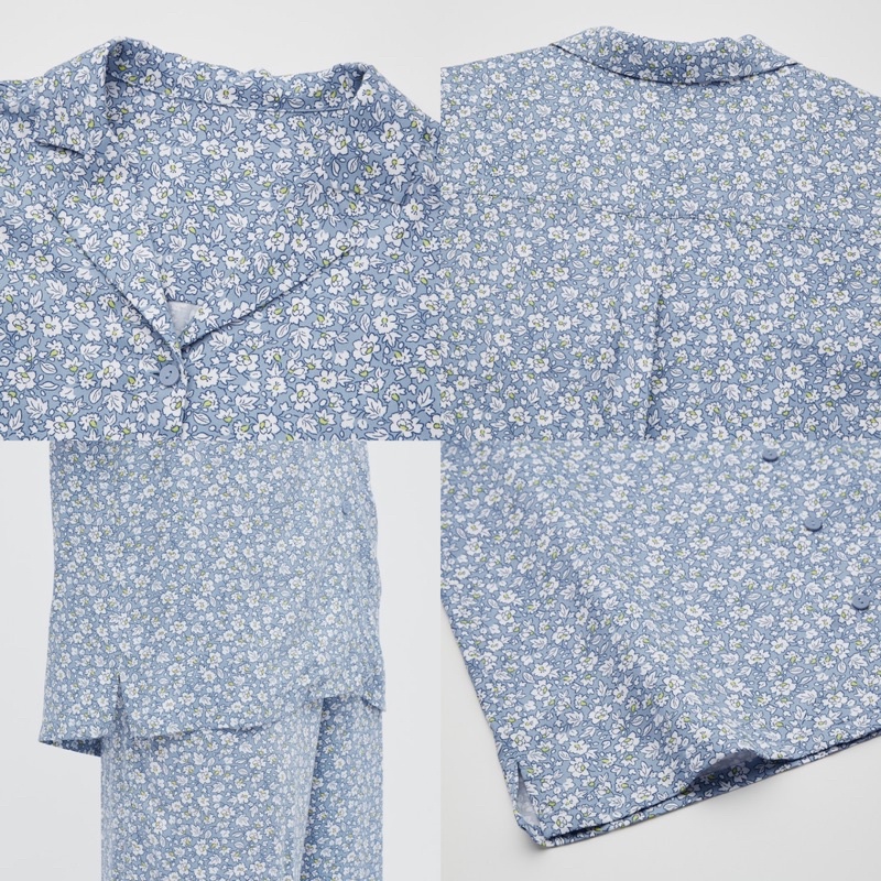 Bộ quần áo dài pyjama nữ hoa nhí xinh xắn của UNIQLO - Nhật Bản