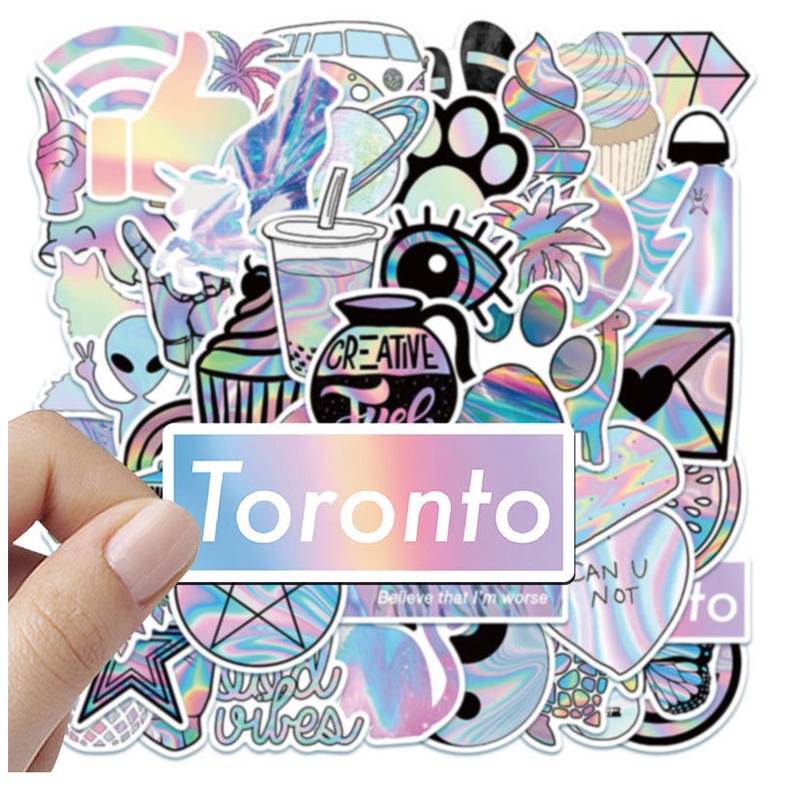 Bộ 50 miếng dán hình phi hành gia vũ trụ sáng tạo dùng để trang trí máy tính xách tay ván trượt Graffiti