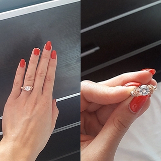 Nhẫn Đeo Tay Kim Loại Tạo Hình Chiếc Lá Đính Đá Thời Trang Cho Nữ