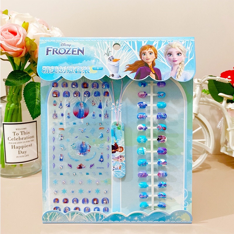 Sét 24 miếng dán móng tay và sticker trang trí móng cho bé