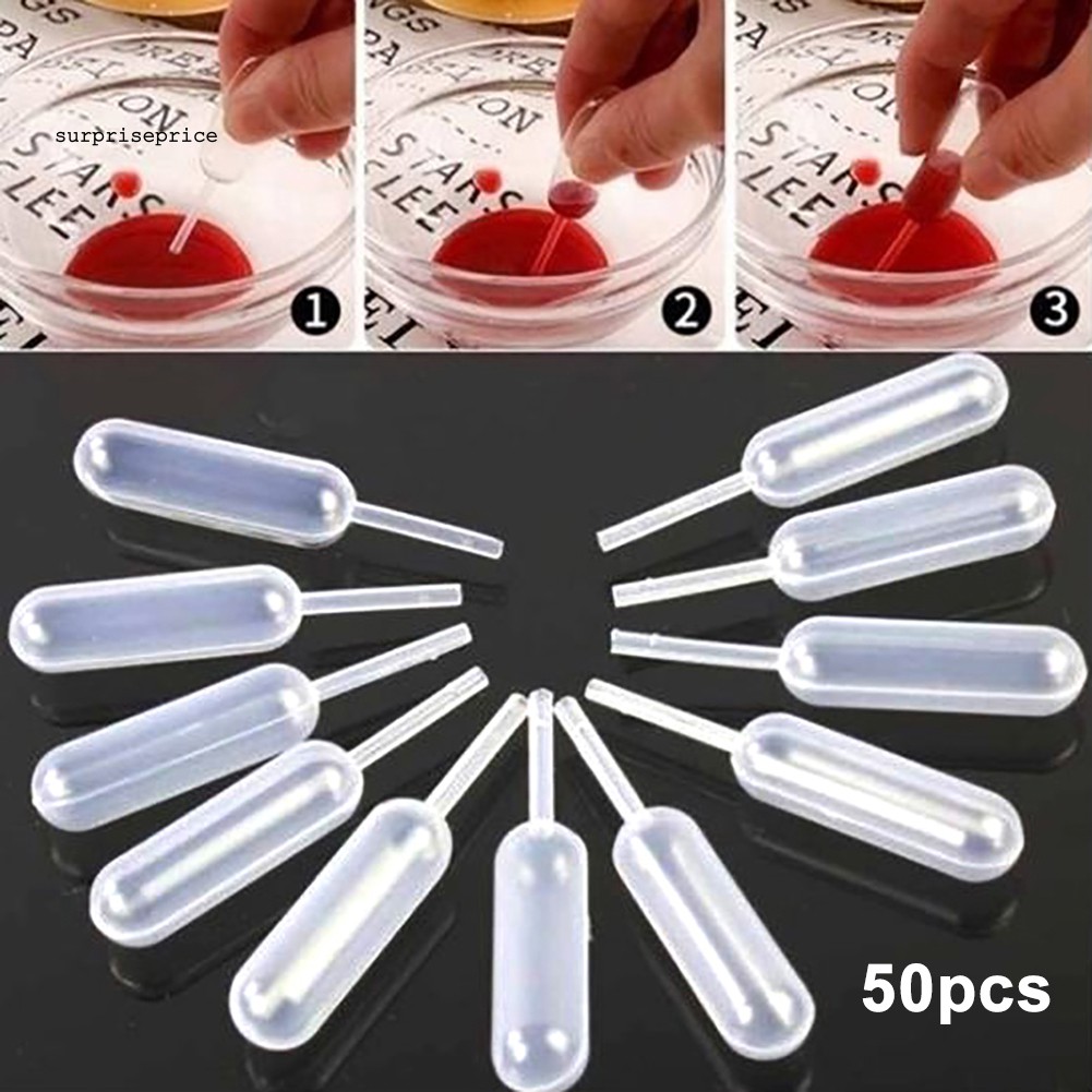 Set 50 Ống Hút Nhỏ Giọt Bằng Nhựa Tiện Dụng