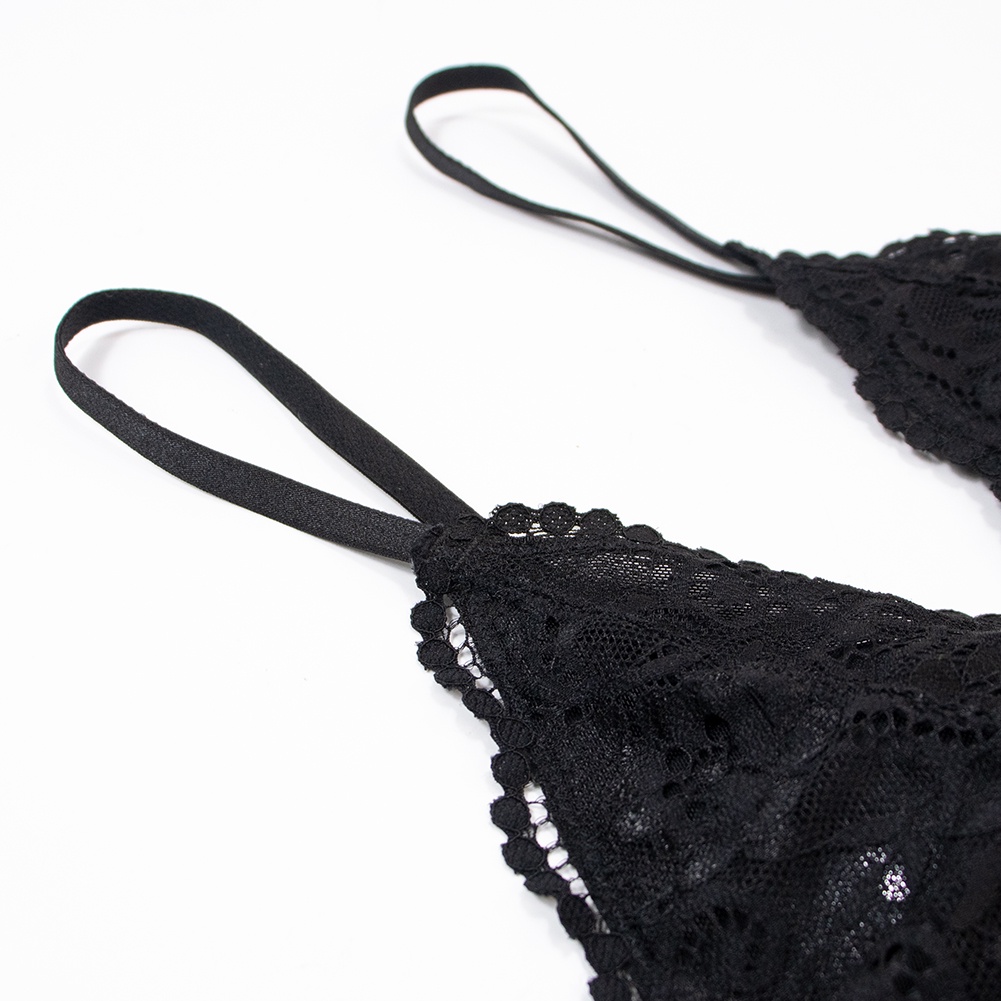 Bộ 3 áo ngực Varsbaby D325 bằng ren không gọng khuôn ngực hình tam giác thời trang Pháp mùa hè cho nữ