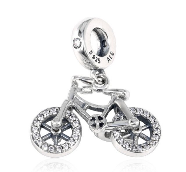 Charm treo xe đạp bạc 925 (vừa tất cả các vòng tay)
