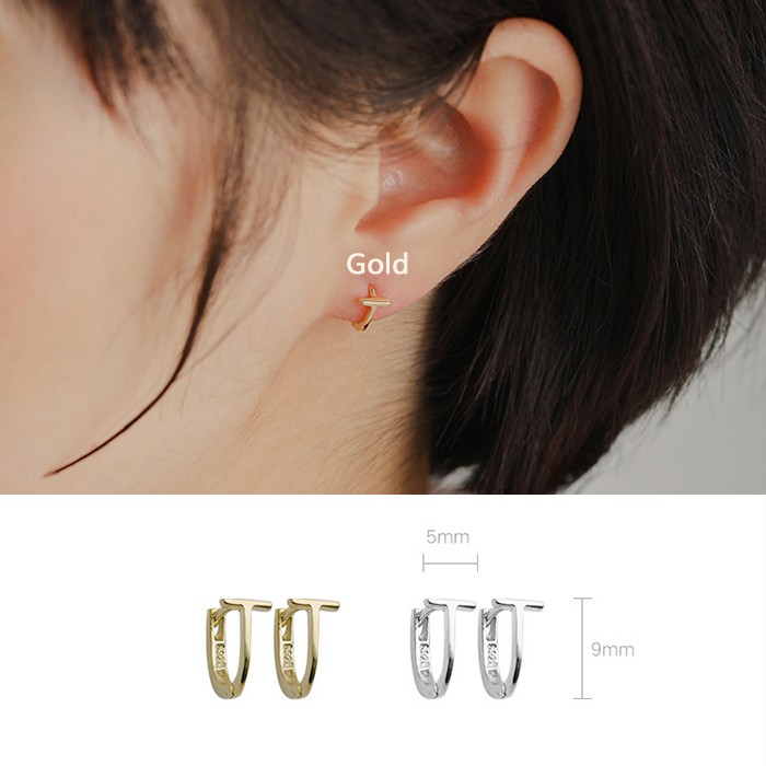 Bông Tai Mạ Bạc 925 Hình Tròn Đơn Giản Thời Trang Dành Cho Nữ