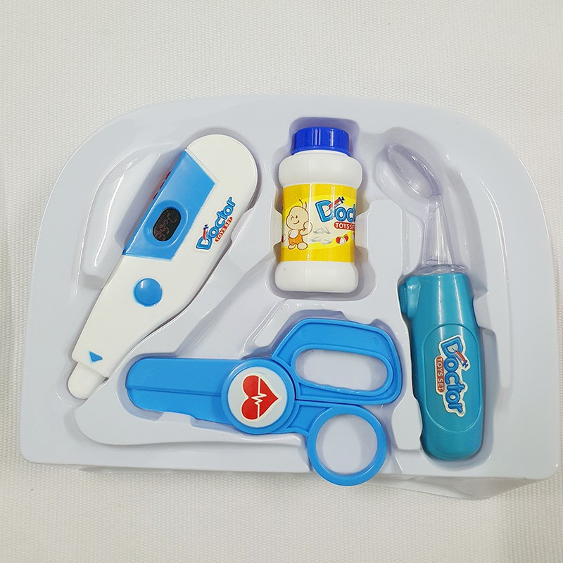 Bộ đồ chơi bác sĩ dạng vali kéo dụng cụ có pin, có đèn, âm thanh dành cho các bé, đồ chơi nhập vai - Loki Kids
