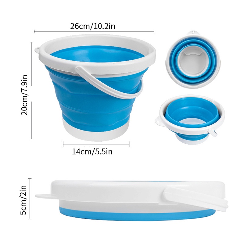 Xô đựng nước SEAMETAL rửa xe hơi bằng silicone 5L gấp gọn lại được tiện lợi
