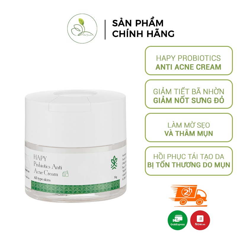 Kem dưỡng phục hồi cân bằng hệ vi sinh ha:py minigarden PROBIOTICS ANTI ACNE CREAM 30g PV1029