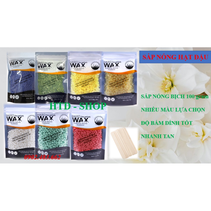 COMBO (Miễn phí que lấy sáp) Sáp wax tẩy lông nóng dạng hạt đậu Hair Wax Bean nhiều màu để khách yêu lựa chọn