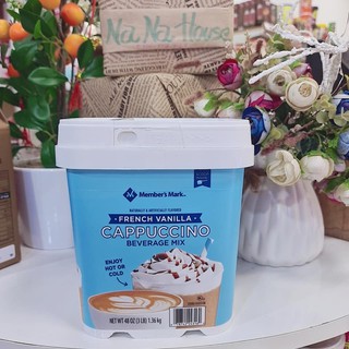 Bột cafe sữa Cappuccino French Vanilla Member's Mark 1,36kg của Mỹ