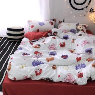 Set chăn ga cotton poly 4 món chú hề đỏ