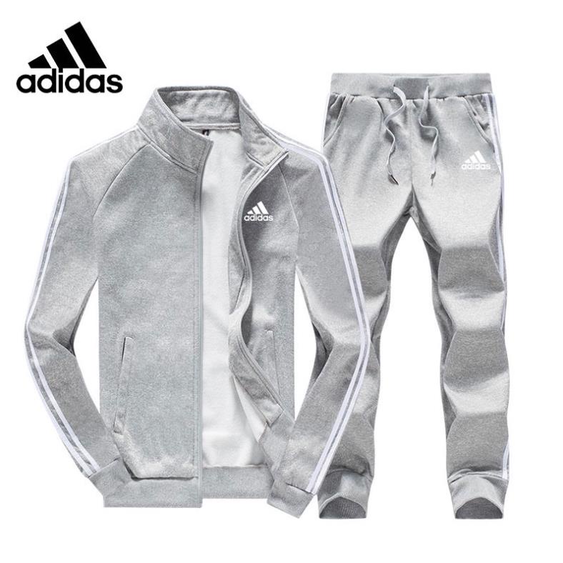 xả tết Set Đồ Thể Thao Adidas Gồm Áo Khoác + Quần Dài Năng Động Thời Trang Cho Nam