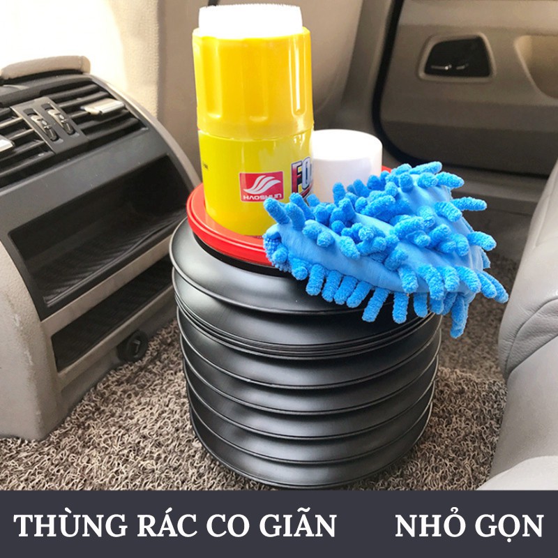 Thùng Rác Co Giãn Mini Để Trên Ô Tô – Dung Tích 4L