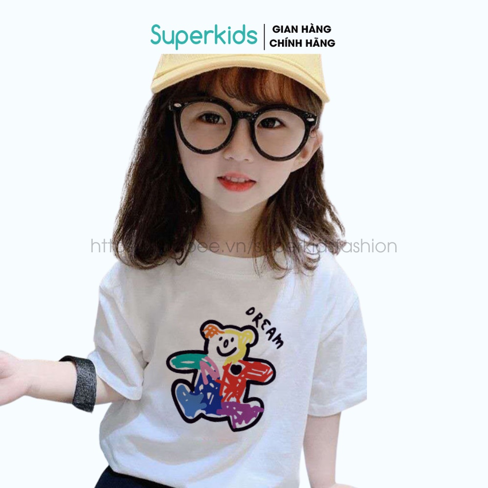 Áo thun gấu sắc màu chất cotton cho bé 8-18kg QATE586