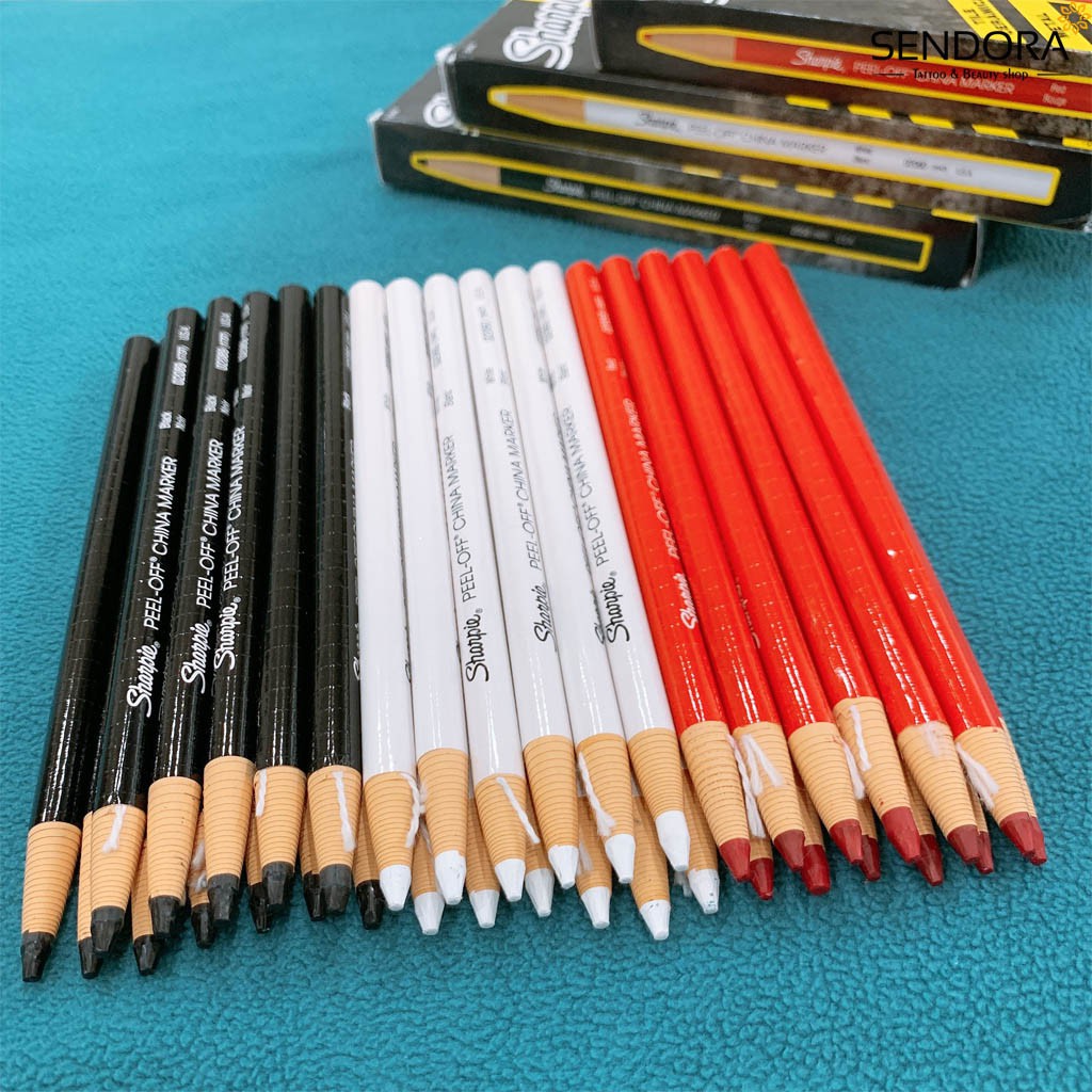 Chì đá sharpie ruột siêu cứng kẻ mày,vẽ môi phun xăm có 3 màu đỏ đen trắng chính hãng | BigBuy360 - bigbuy360.vn