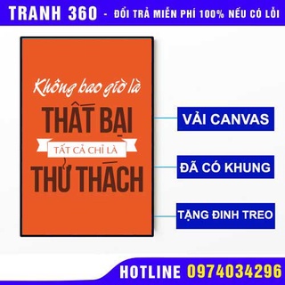 Tranh phát triển bản thân slogan không bao giờ là thất bại tất cả chỉ là thử thách tạo động lực làm việc BH 5 năm