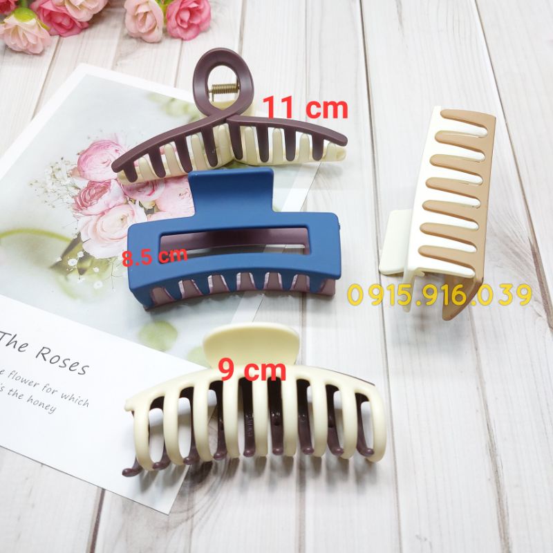Kẹp Gấp Tóc Chữ Nhật 2 Màu Chất Nhám Lì Phong Cách Hàn Quốc