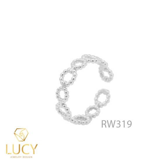 RW319 NHẪN CUFF BẠC Ý 925, XI VÀNG TRẮNG