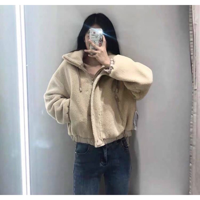 Áo Khoác Bomber Lông Cừu - Áo bomber nữ | BigBuy360 - bigbuy360.vn