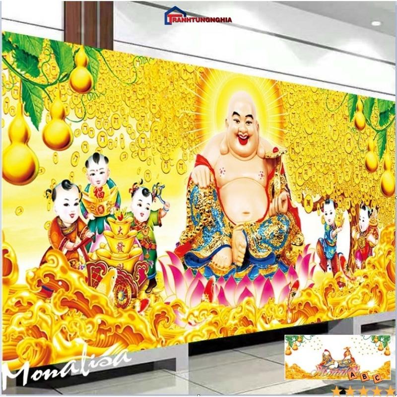 Tranh đính đá, tranh thêu chữ thập phật di lạc