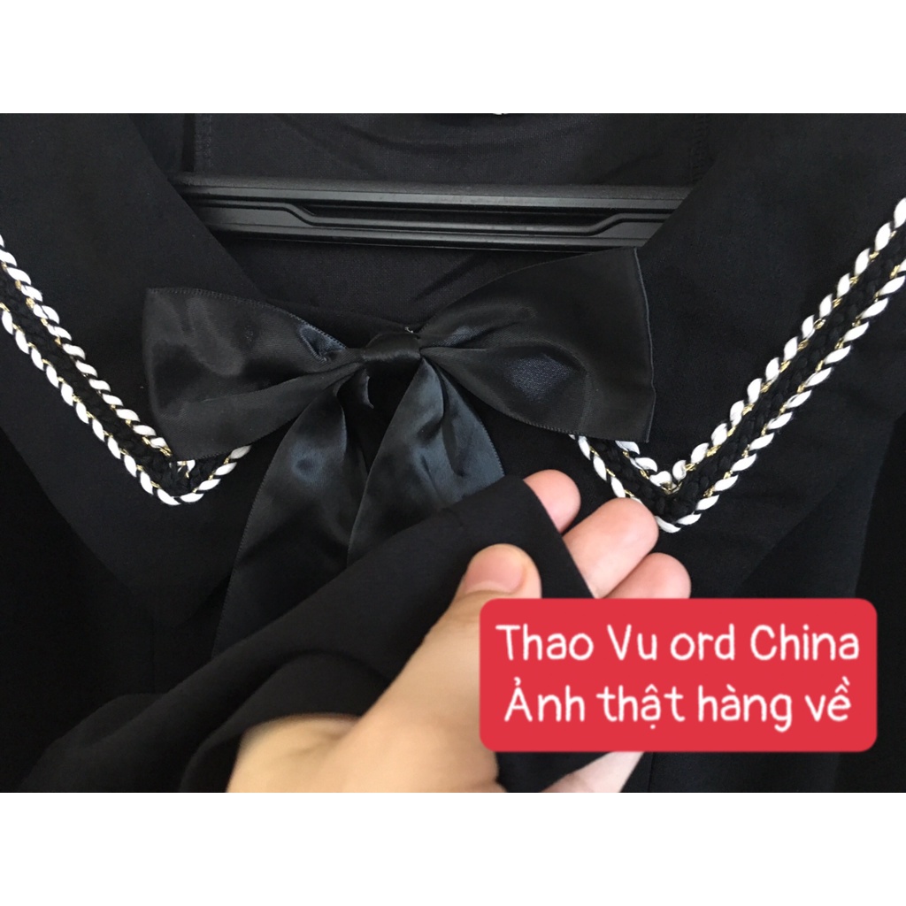Váy Xòe Nơ To Chất Dày Dặn ⚡️ẢNH THẬT⚡️ Váy Đầm Cotton, Dài Tay, Dáng Xòe Cực Xinh | BigBuy360 - bigbuy360.vn