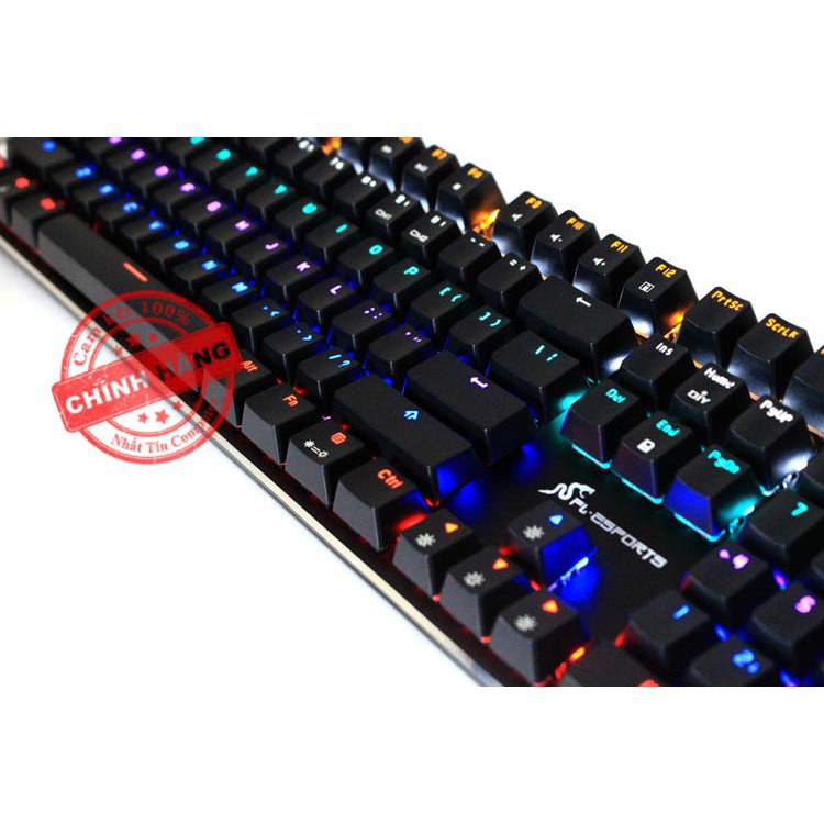 [Mã 267ELSALE hoàn 7% đơn 300K] Bàn phím cơ Blue Swich cao cấp FL Esports K180 led 6 màu