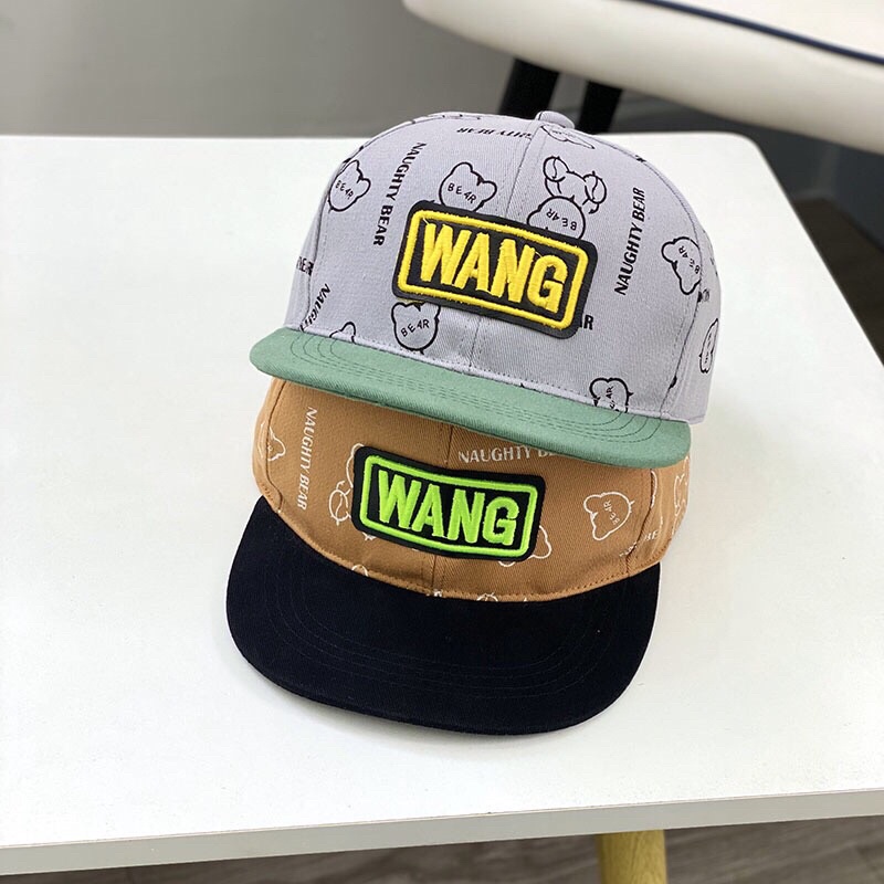 Mũ nón lưỡi trai snapback chữ WANG cho bé 2-5 tuổi LTB02