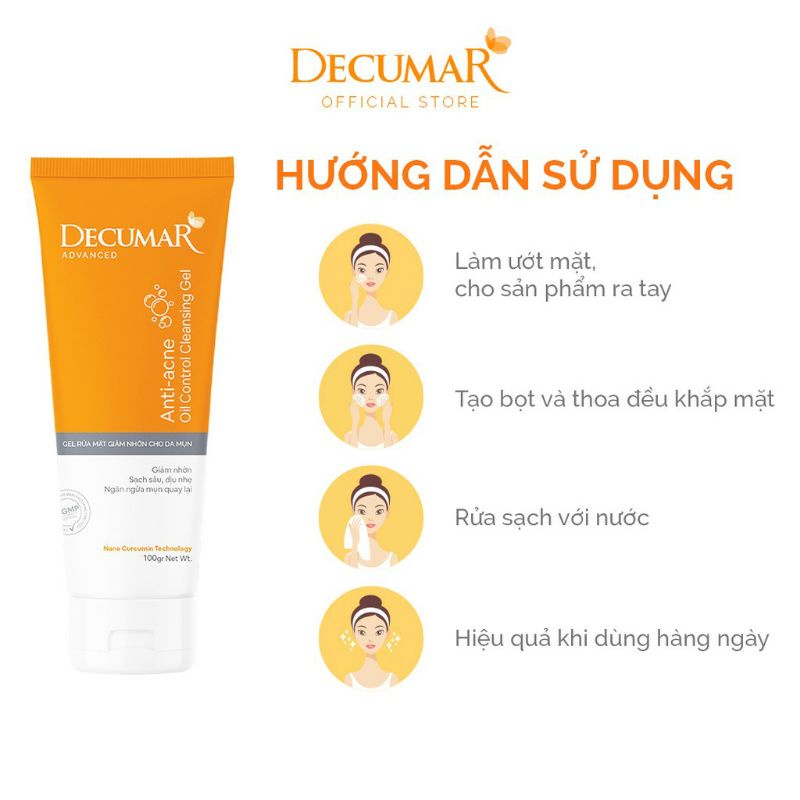 Sữa rửa mặt dạng Gel Decumar Advanced 50gr
