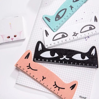 Thước kẻ Mèo gỗ 15cm