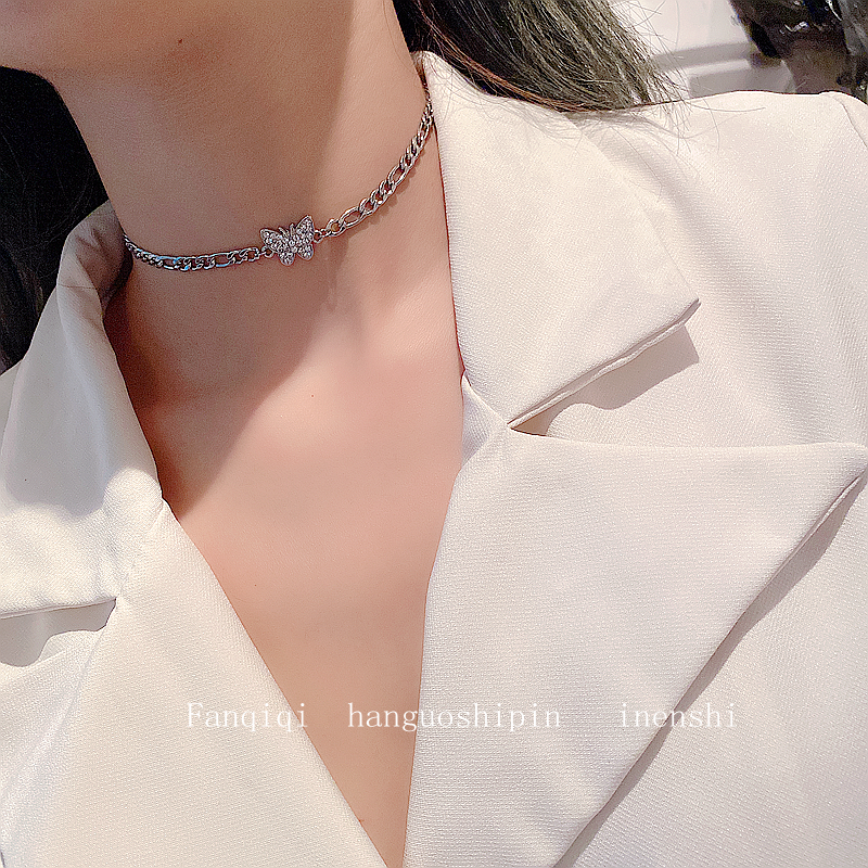 Vòng cổ choker thiết kế hình bướm đính đá cao cấp cho nữ