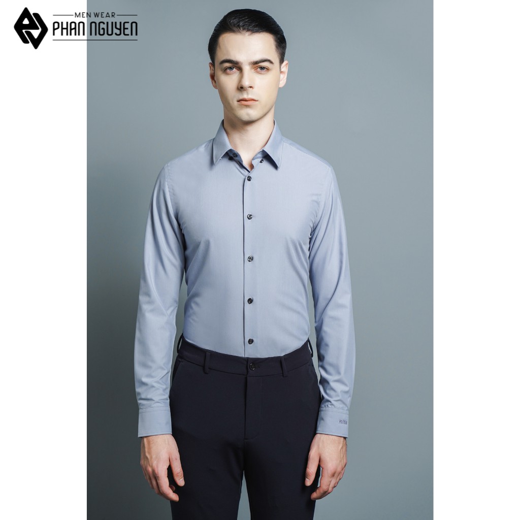 Áo sơ mi nam dài tay PHAN NGUYỄN chất liệu micro modal hạn chế nhăn nhàu, giảm nhiệt ngăn tia UV SMD.1101-1104 | BigBuy360 - bigbuy360.vn