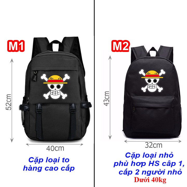 Cặp đảo hải tặc Luffy one piece phản quang, balo Luffy one piece phản quang