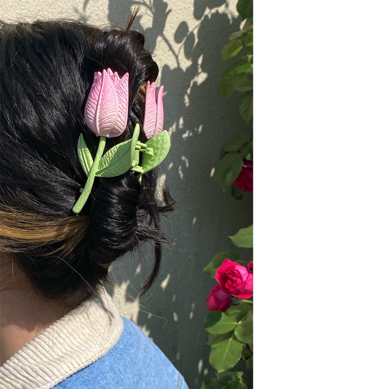 Kẹp Tóc Hình Hoa Tulip Cỡ Lớn Mới Cho Nữ