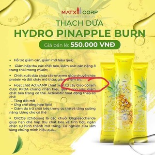 THẠCH DỨA GIẢM CÂN MATXICORP, chính hãng, hộp 10gói (buôn sỉ)