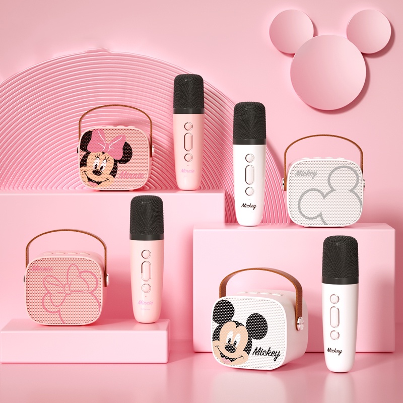 Bộ loa mic mini NUTEK.COM MK255 hát karaoke Disney, dung lượng 2000 mAh, kết nối không dây