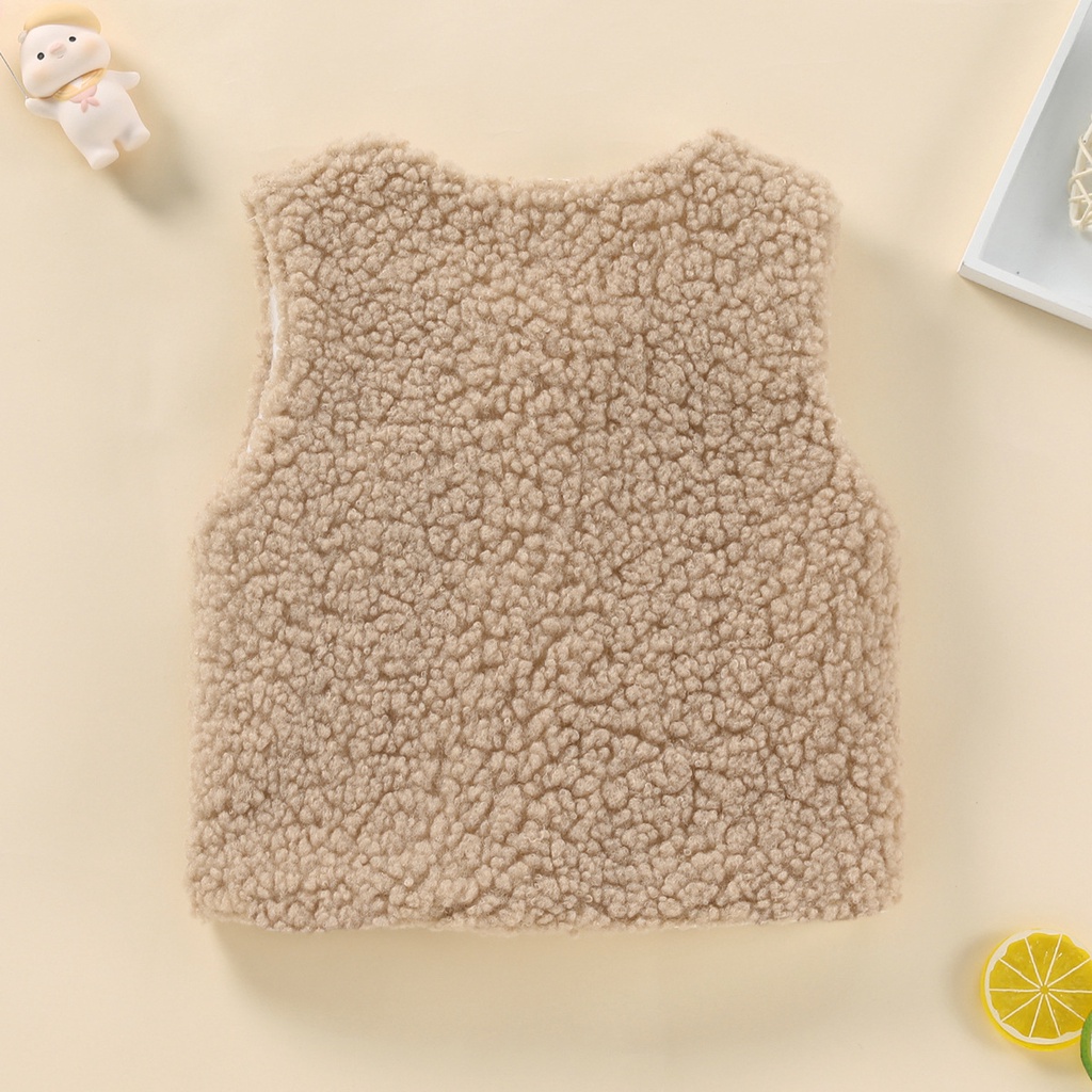 Áo Khoác Không Tay Bằng Nhung Lông Cừu Thời Trang Mùa Đông Dành Cho Trẻ Nhỏ 3-36 Tháng