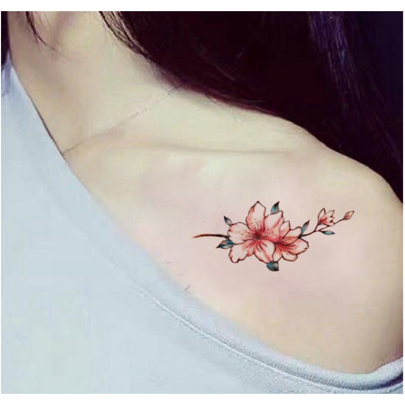 Hình xăm dán tatoo hoa b16.Xăm dán tatoo mini tạm thời, size &lt;10x6cm