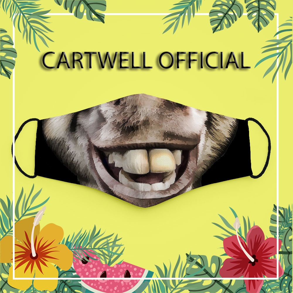 Khẩu trang cute trẻ em hoạt hình vui nhộn đáng yêu thú cưng Mặt Thú Cưng CARTWELL dễ thở vải cotton 100% dày 2 lớp kháng