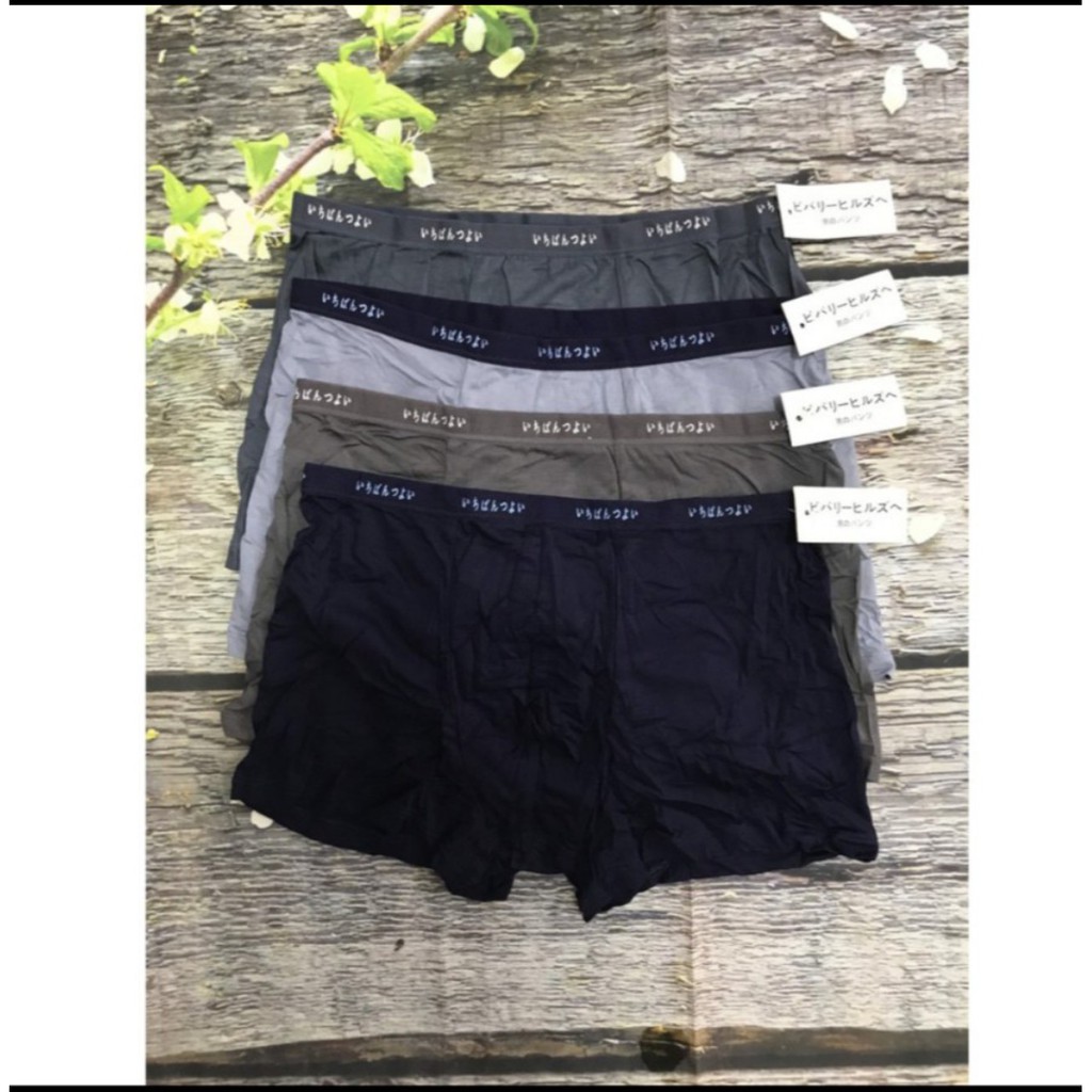 COMBO 4 Quần Lót ĐÙI Nam Thun Lạnh Xuất Nhật CAO CẤP (in chọn màu)