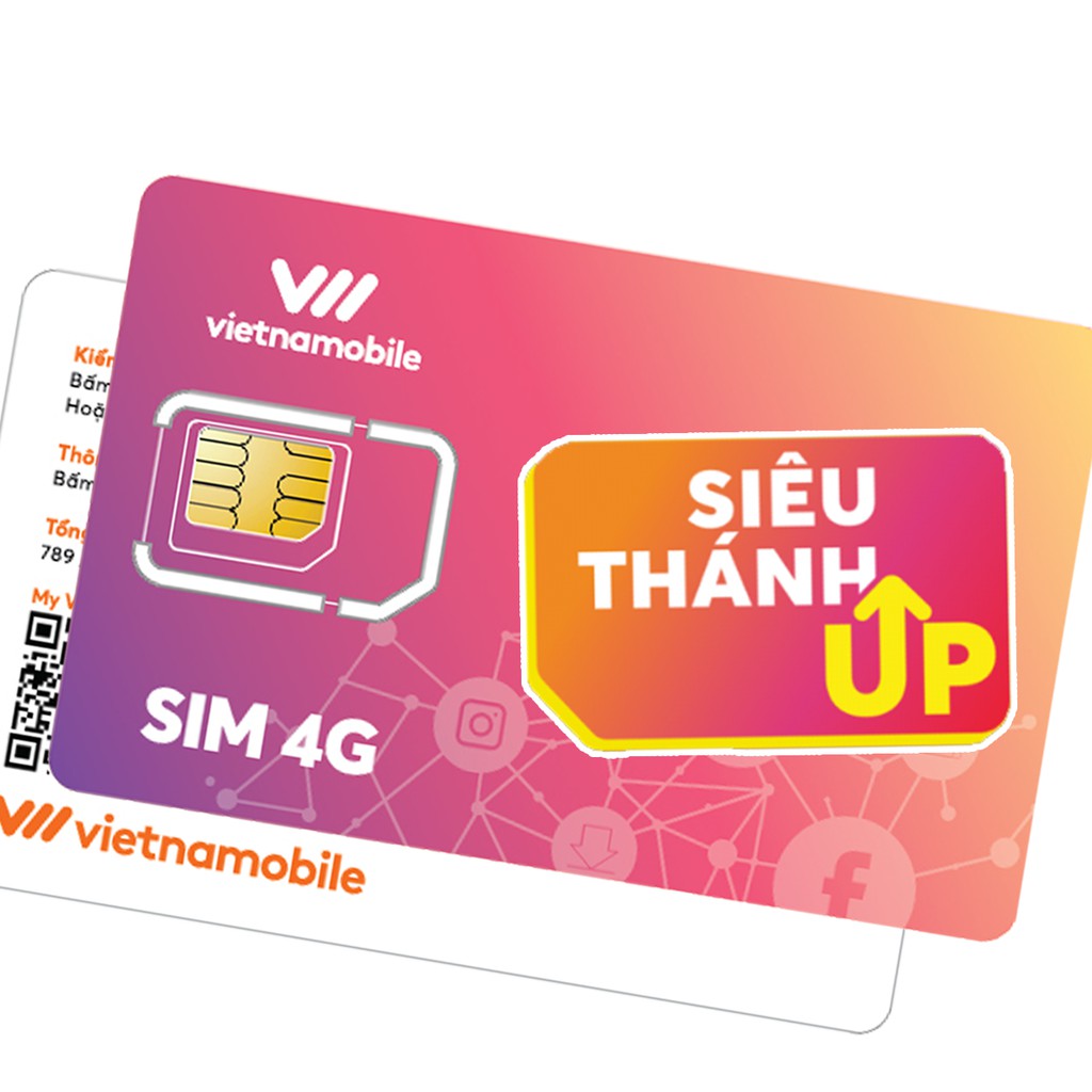 Sim Siêu Thánh Up 2020 - 5GB/ngày Data 4G Vietnamobile - Mua 1 tặng 1 sim gift