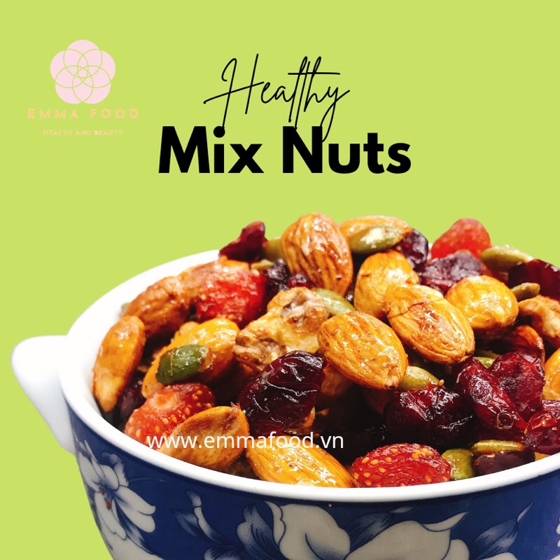 Mix Nuts Granola 15 Hạt &amp; Qủa Nướng Mật Ong (2% Yến Mạch ) By EMMA Food - Ngũ Cốc Giảm Cân Tự Nhiên